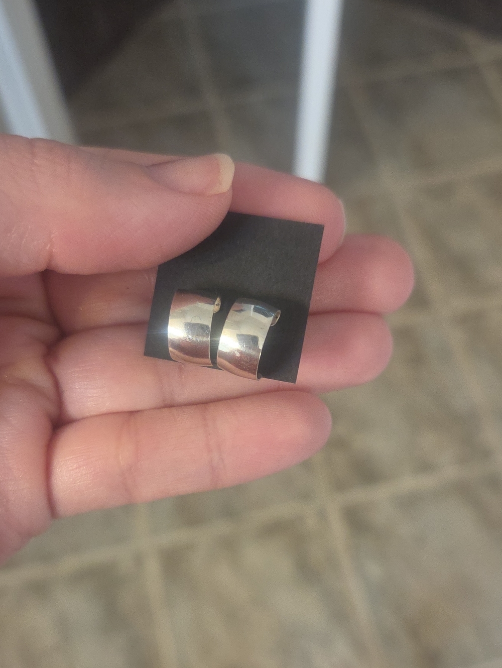 Modern Silver Hoop Huggie Earrings
